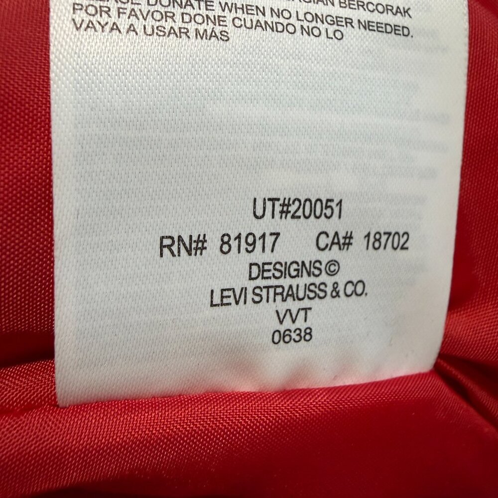 Kids LEVIS Red Hooded Puffer Jacket 6-7 - Picture 16 of 16